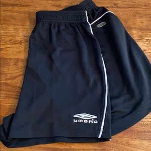Umbro athletic shorts. Black. Size youth 18/20